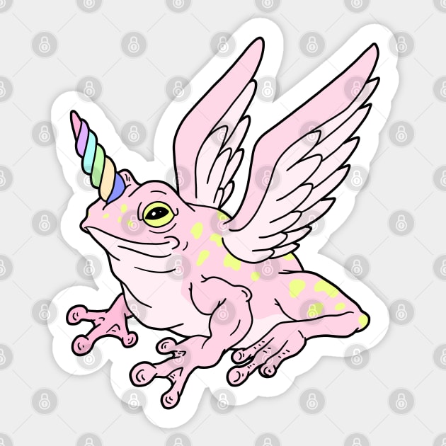 Pink Frog Unicorn Sticker by Alure Prints